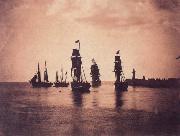 Gustave Le Gray Ship leaving  Harbor oil